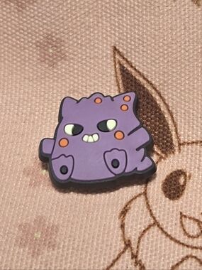 Chibi Gengar Croc Charm Pokémon Ghost Type Cute Purple Mini Gengar Charm